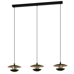 Φωτιστικό Οροφής-Ράγα Nuvano 99663 98,5x22,5x110cm 3xGU10 4,5W Black-Gold Eglo