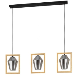 Φωτιστικό Οροφής-Ράγα Viglioni 99702 106x16,5x110cm 3xE27 40W Natural-Silver Eglo