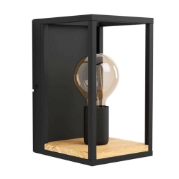 Φωτιστικό Τοίχου-Απλίκα Libertad 99796 14x16,5x24cm 1xE27 40W Black-Natural Eglo