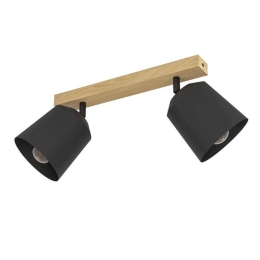 Φωτιστικό Οροφής Σποτ Cottoro 900432 54x14,5x23cm 2xE27 25W Black-Natural Eglo