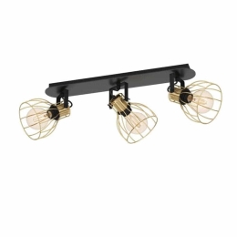 Φωτιστικό Οροφής Σποτ Sambatello 900384 70x28x26cm 3xE27 40W Black-Gold Eglo
