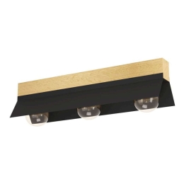 Φωτιστικό Οροφής-Πλαφονιέρα Tarrafo 900443 64x15x15,5cm 3xE27 40W Black-Natural Eglo