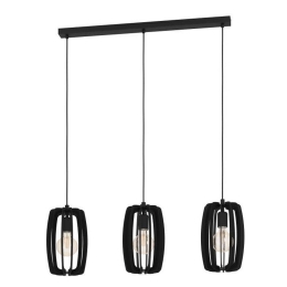 Φωτιστικό Οροφής-Ράγα Bajazzara 900505 89x19x110cm 3xE27 40W Black Eglo