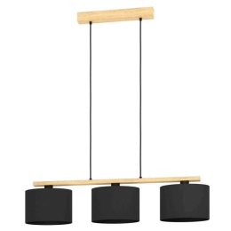 Φωτιστικό Οροφής-Ράγα Castralvo 900313 97,5x17,5x110cm 3xE27 40W Black-Natural Eglo