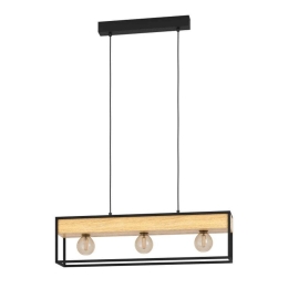 Φωτιστικό Οροφής-Ράγα Libertad-1 900349 76x14x110cm 3xE27 40W Natural-Black Eglo