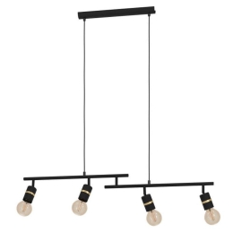 Φωτιστικό Οροφής-Ράγα Lurone 900177 100x5x110cm 4xE27 10W Black Eglo