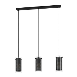 Φωτιστικό Οροφής-Ράγα Pinto Textil 1 900342 82x12x110cm 3xE27 10W Black Eglo