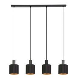 Φωτιστικό Οροφής-Ράγα Zaragoza 900148 92,5x16x110cm 4xE27 28W Black-Gold Eglo