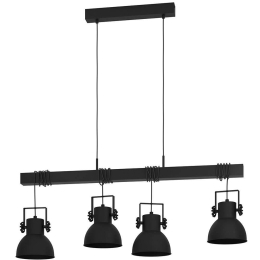 Φωτιστικό Οροφής - Ράγα ShireBrook 43726 100x25x110cm 4xΕ27 40W Black Eglo Ατσάλι