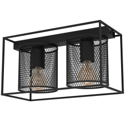 Φωτιστικό Οροφής - Πλαφονιέρα Catterick 43772 35x16,5x19cm 2xΕ27 40W Black Eglo Ατσάλι