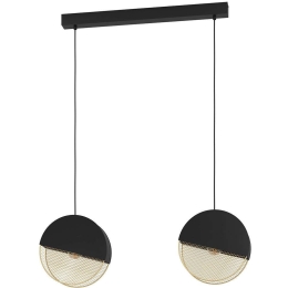 Φωτιστικό Οροφής Mumbles 43812 86x9x110cm 2xΕ27 40W Black-Gold Eglo Ατσάλι