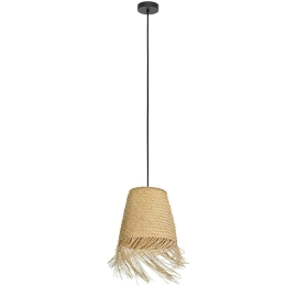Φωτιστικό Οροφής Aycliffe 43871 Φ30x110cm 1xE27 40W Black-Natural Eglo Steel,Wood