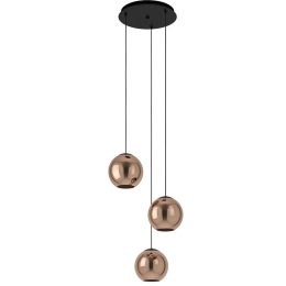 Φωτιστικό Οροφής Cordoba 390094 Φ45,5x150cm 3xE27 40W Black-Copper Eglo Ατσάλι,Γυαλί