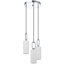 Φωτιστικό Οροφής Majana 390128 Φ37x150cm 3xE27 40W Chrome-White Eglo Ατσάλι,Οπαλίνα
