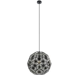 Φωτιστικό Οροφής Skoura 1 39619 Φ50x150cm 1xE27 60W Black Eglo Ατσάλι