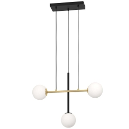 Φωτιστικό Οροφής Paz 390177 63,5x19,5x150cm 3xE14 40W Multi Eglo Ατσάλι,Οπαλίνα