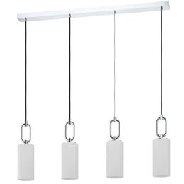 Φωτιστικό Οροφής - Ράγα Majana 390129 101x11x150cm 4xE27 40W Chrome-White Eglo Ατσάλι,Οπαλίνα