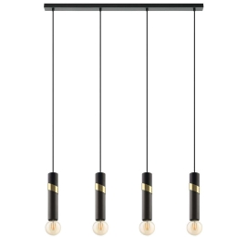 Φωτιστικό Οροφής - Ράγα Cedral 39936 92,5x5,5x150cm 4xE27 40W Black-Brass Eglo Ατσάλι