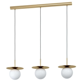 Φωτιστικό Οροφής - Ράγα Arenales 39953 110x27,5x150cm 3xE27 40W Brass-White Eglo Ατσάλι,Οπαλίνα