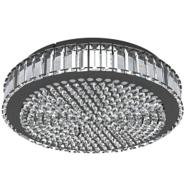 Φωτιστικό Οροφής - Πλαφονιέρα Balparda 390248 Φ41x11cm Dim Led 3500lm 23,5W 4000K Clear-Black Eglo Ατσάλι,Γυαλί