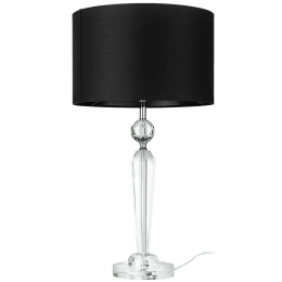 Φωτιστικό Επιτραπέζιο Pasiano 1 390158 Φ35x64cm 1xE27 40W Black-Clear Eglo Ατσάλι,Ύφασμα,Γυαλί
