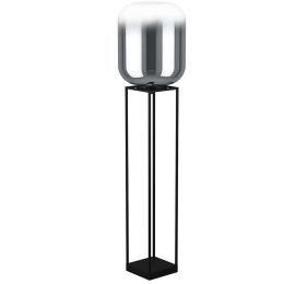 Φωτιστικό Δαπέδου Bulciago 39989 Φ35x146,5cm 1xE27 40W Black-Smoke Eglo Ατσάλι,Γυαλί