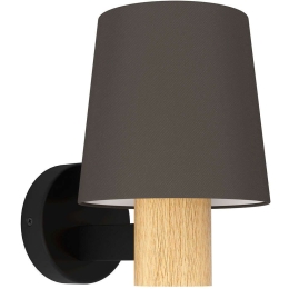 Φωτιστικό Τοίχου - Απλίκα Edale 43783 15x21,5cm 1xΕ27 40W Multi Eglo Ατσάλι,Ύφασμα,Ξύλο