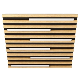 Φωτιστικό Οροφής - Πλαφονιέρα Marreira 39898 57,5x57,5x6cm Dim Led 6300lm 8,5W 3000K Black-Brown Eglo Ατσάλι,Ξύλο