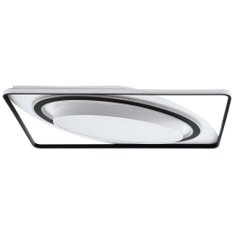 Φωτιστικό Οροφής - Πλαφονιέρα Benalauri 39864 65x65x8,5cm Dim Led Black-White Eglo Ατσάλι,Πλαστικό