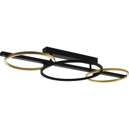 Φωτιστικό Οροφής - Πλαφονιέρα Lanacera 390086 96,5x40x15,5cm Dim Led Black-Gold Eglo Αλουμίνιο,Πλαστικό,Ατσάλι