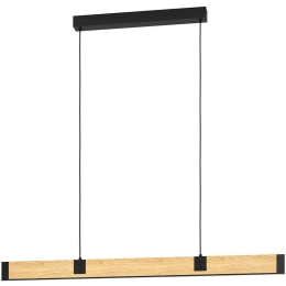 Φωτιστικό Οροφής - Ράγα Caminarro 390225 177,5x5x150cm Dim Led 22W 3000K Black-Brown Eglo Ατσάλι,Ξύλο