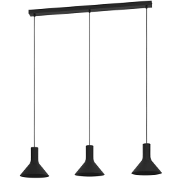 Φωτιστικό Οροφής - Ράγα Morescana 390219 96x20x150cm 3xE27 28W Black Eglo Ατσάλι