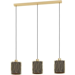 Φωτιστικό Οροφής - Ράγα Corojal 390207 87x17x150cm 3xE27 40W Cappuccino-Brass Eglo Ατσάλι,Ύφασμα