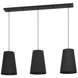 Φωτιστικό Οροφής - Ράγα Petrosa 390133 129x28x150cm 3xE27 40W Black Eglo Ατσάλι,Ύφασμα