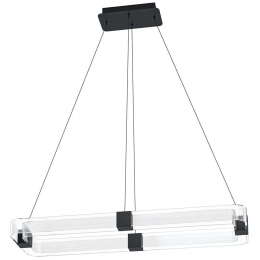 Φωτιστικό Οροφής Mogetonello 39909 100x32x150cm Dim Yes 4800lm 9,8W 3000K Black-Clear Eglo Ατσάλι,Πλαστικό