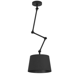 Φωτιστικό Οροφής Pistunio 390112 Φ35x129cm 1xE27 40W Black Eglo Ατσάλι,Ύφασμα
