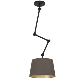 Φωτιστικό Οροφής Pistunio 390198 Φ35x129cm 1xE27 40W Cappuccino-Brass Eglo Ατσάλι,Ύφασμα