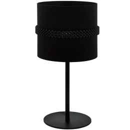 Φωτιστικό Επιτραπέζιο Paraguaio 390035 Φ22x45,5cm 1xE27 40W Black Eglo Ατσάλι,Ύφασμα,Ξύλο