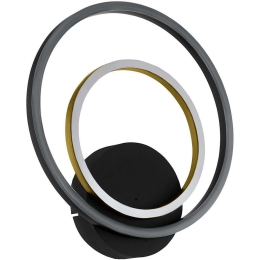 Φωτιστικό Τοίχου - Απλίκα Lanacera 390088 30x32,5cm Led Black-Gold Eglo Αλουμίνιο,Πλαστικό,Ατσάλι