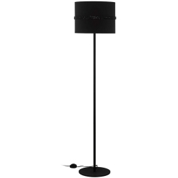 Φωτιστικό Δαπέδου Paraguaio 390036 Φ36x165cm 1xE27 40W Black Eglo Ατσάλι,Ύφασμα,Ξύλο