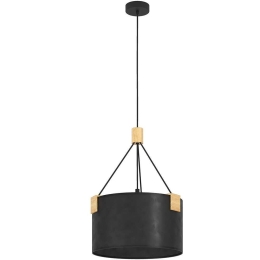 Φωτιστικό Οροφής Potosi 39944 Φ40x150cm 1xE27 40W Black-Brown Eglo Ατσάλι,Ξύλο,Χαρτί