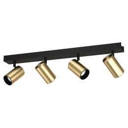 Φωτιστικό Οροφής - Πλαφονιέρα Cumaribo 390085 64x6,5cm 4xGu10 4,5W Black-Brass Eglo Ατσάλι