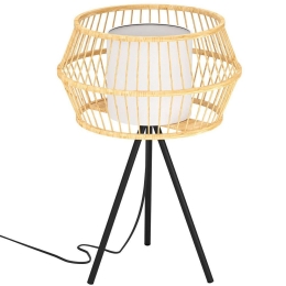 Φωτιστικό Επιτραπέζιο Monterroso 390235 Φ34,5x56cm 1xE27 40W Multi Eglo Ατσάλι,Ύφασμα,Ξύλο