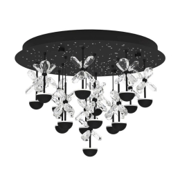 Φωτιστικό Οροφής - Πλαφονιέρα Pianopoli 2 390275 50x36,5cm Led Black-Clear Eglo