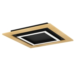 Φωτιστικό Οροφής - Πλαφονιέρα Tirrenara 900603 37x37x5,5cm Led Black-Natural Eglo