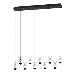 Φωτιστικό Οροφής - Ράγα Pianopoli 2 390278 87x12x150cm Led Led Black-Clear Eglo