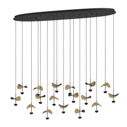 Φωτιστικό Οροφής Dracera 390343 155x33x220cm Led Black-Gold Eglo