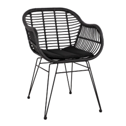 ΠΟΛΥΘΡΟΝΑ ΜΕ ΜΑΞΙΛΑΡΙ ΜΕΤΑΛΛΙΚΗ ALLEGRA HM5450.22 ΜΕ WICKER ΜΑΥΡΟ 57,5x60x82Υ εκ.