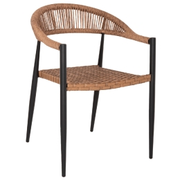 ΠΟΛΥΘΡΟΝΑ ΑΛΟΥΜΙΝΙΟΥ HM5854.15 ΜΑΥΡΗ PΕ RATTAN ΚΑΦΕ 56x60x78 εκ.