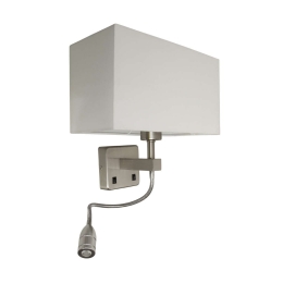 Φωτιστικό Τοίχου-Απλίκα White 30x15x17cm VK/04034/MC/W VKLed Αλουμίνιο, Ύφασμα
